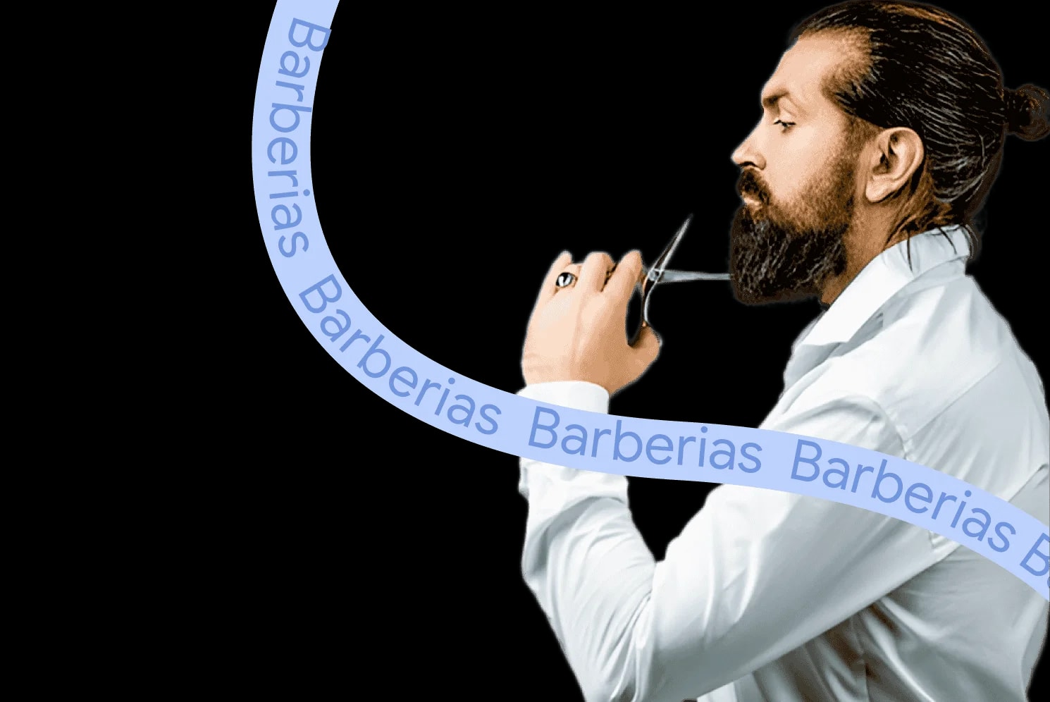 Barbero profesional preparado para cortar el cabello en barbería gestionada con WeiBook